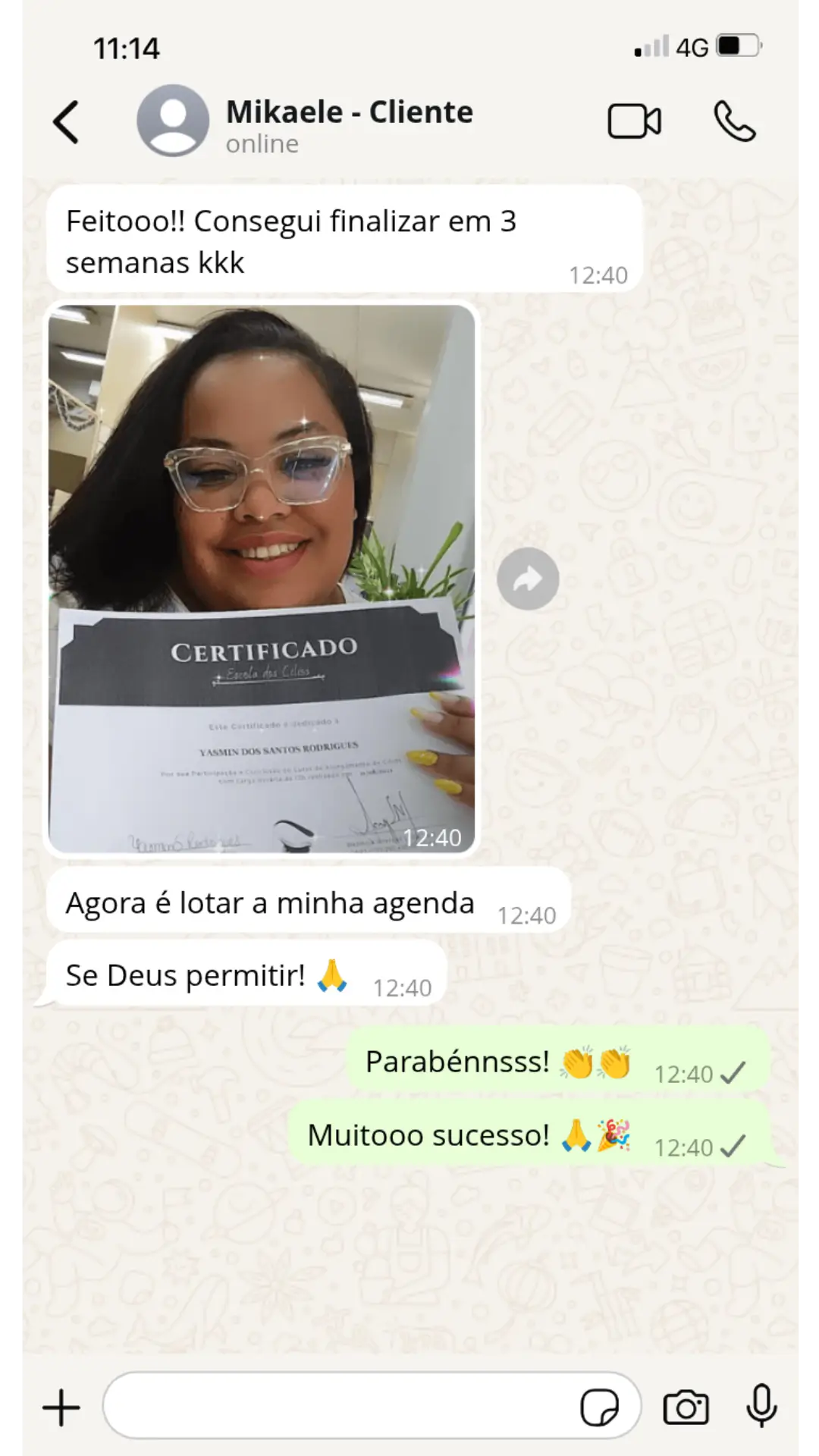 Julia - 3 clientes agendadas